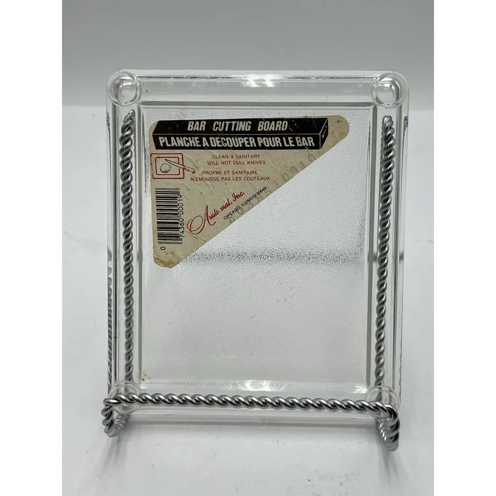 Vintage Aristo-Mat Bar Cutting Board Clear Acrylic Lucite 1970s Chicago NOS